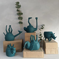 malawi wooden animal decor in green colour